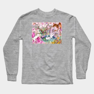 Sakura Swans Long Sleeve T-Shirt